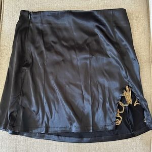 Black Mini Skirt With Chain Detail